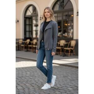 J.Jill Grey Woman’s Zip Up Sweater Sz‎ Medium